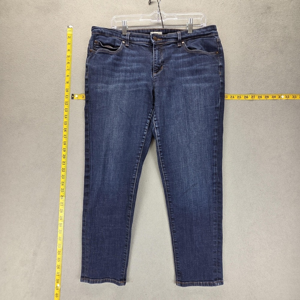 Eileen Fisher Jeans Womens 14 Blue High Rise Slim Tapered Medium‎ Wash Denim